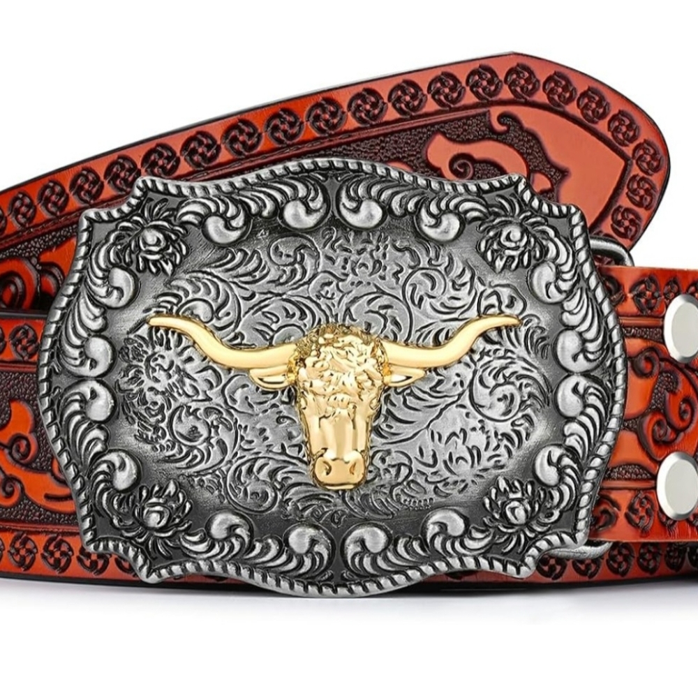 Men's/Women's Western Cowboy Leather Belt